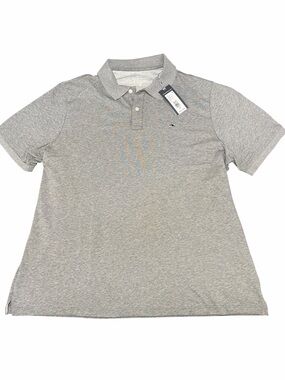 Vineyard Vines Edgartown Polo Shirt Mens XL Gray Short Sleeve Whale